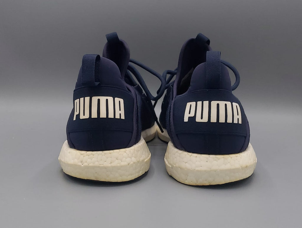 Puma Mega NRGY running shoes, UK 8.5 US 9.5 EUR 42.5, excellent condition cushioned running footwear.