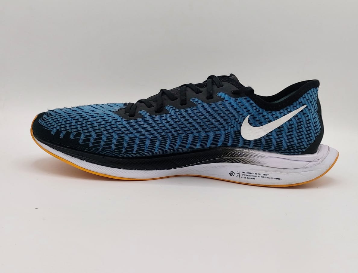 Nike ZoomX running shoes, US 10.5 UK 9.5 EUR 44.5, excellent condition lightweight performance footwear.