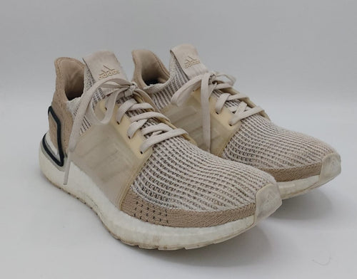 Adidas Ultraboost 19 shoes, US 8 UK 6.5, excellent condition cushioned running footwear.