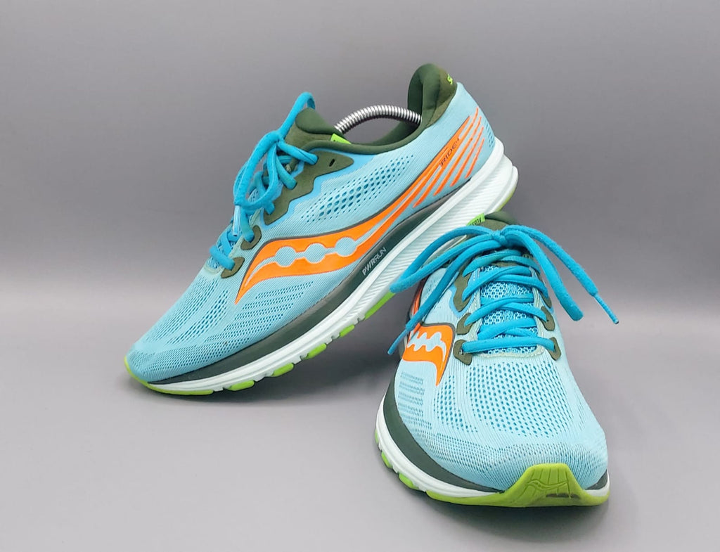 Saucony Ride 14 running shoes, US 9 UK 8 EUR 42.5, premium condition cushioned performance footwear.